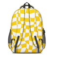 thumbnail image 3 of Yellow and White Wavy Checkered Backpack for School, Cute School Bag with Adjustable Shoulder Straps and Padded Back, 16.9"x12.6"x5.9", 3 of 5