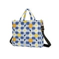 thumbnail image 2 of Flowers in Grids Corduroy Tote Bag Handbag Large Messenger Bag Shoulder Crossbody Zipper Bag Purse, 2 of 8