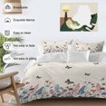 thumbnail image 5 of Spring Flowers Twin Size Comforter Set, Vintage Pink Blue Flower Butterflies Plants Bedding for All Seasons, 4 Pcs Bed Set, 1 Quiltcover (68"x86") ,1Sheet(67"x116"), 2Pillowcases (30"x20"), 5 of 9
