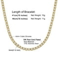 thumbnail image 6 of ChainsHouse 14K Gold Plated Tennis Necklace for Women 3mm Width Round Cut Cubic Zirconia Created Diamond Chain Jewelry, 18", 6 of 8