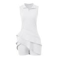 thumbnail image 6 of Wdgfv Women's Sleeveless Zip Front Tennis Dress Built-In Shorts Athletic Summer Casual Comfortable Stretch Lightweight Solid, 6 of 7