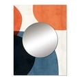 thumbnail image 2 of Designart "Minimal Boho Pattern in Blue and Orange I" Abstract Minimalism Mirror Wall Decor - Modern Blue Abstract Hallway Wall Mirror Art - 32" x 24" Inch, 2 of 5