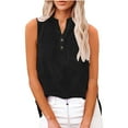 thumbnail image 6 of bnaln Summer Tank Tops for Women Trendy Vest Sleeveless Cotton Linen Shirts Lightweight Casual Button V Neck Blouse Loose Fit Camisole Tops Fashion Tees Basic Cami Shirts with Pocket, 6 of 9