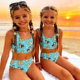 thumbnail image 6 of CCRFTGI Girls Swimsuits Size 7-8 2 Piece Set Swim Vacation Bikinis Beach Holiday Girls Bathing Suit Summer Cute Animal Print Girls Fashion Swim Suit Kids Bikini Swimwear Cyan 2-3 Years, 6 of 9