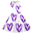 thumbnail image 5 of Girls' Valentine's Day Dress Printed Peter Pan Collar Retro Dress Short Sleeve Cute Dance Dress for Romantic Celebrations (5-14 Years), 5 of 6