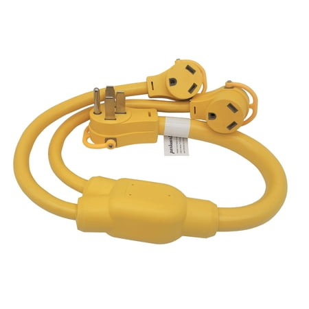 

Parkworld 692064 RV Splitter 50A to 30A Y Adapter Cord 14-50P Male to Two of TT-30R Female