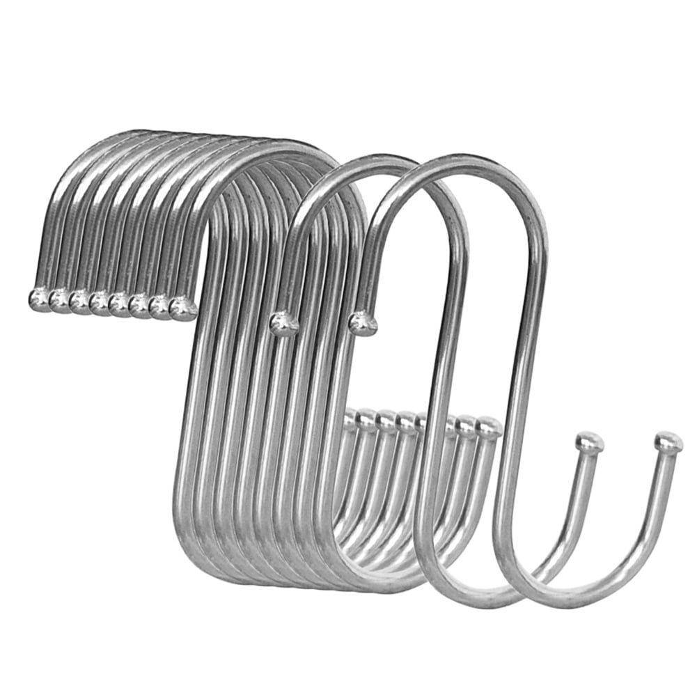5/10pcs Stainless Steel S Hook Pot Hanger Heavy Duty Polished Metal Hooks 