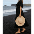 thumbnail image 5 of Summer Dress for Women Womens Spring Dresses 2026 Casual Short Sleeve V Neck Drawstring Wedding Guest Maxi Dresses Boho Beach Long Dress, 5 of 6