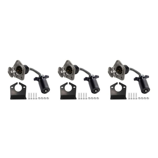 relayinert Safety And Reliability High Precision 7-way RV Style Plug Adapter And RVs. Tow Wiring Harness Trailer Parts 3Set