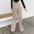 thumbnail image 4 of UAMVSH High Waisted Work Pants for Women Fold over High Waist Pleated Business Dress Pants Plus Size Casual Office Pockets Pants(4X-Large,Khaki), 4 of 7