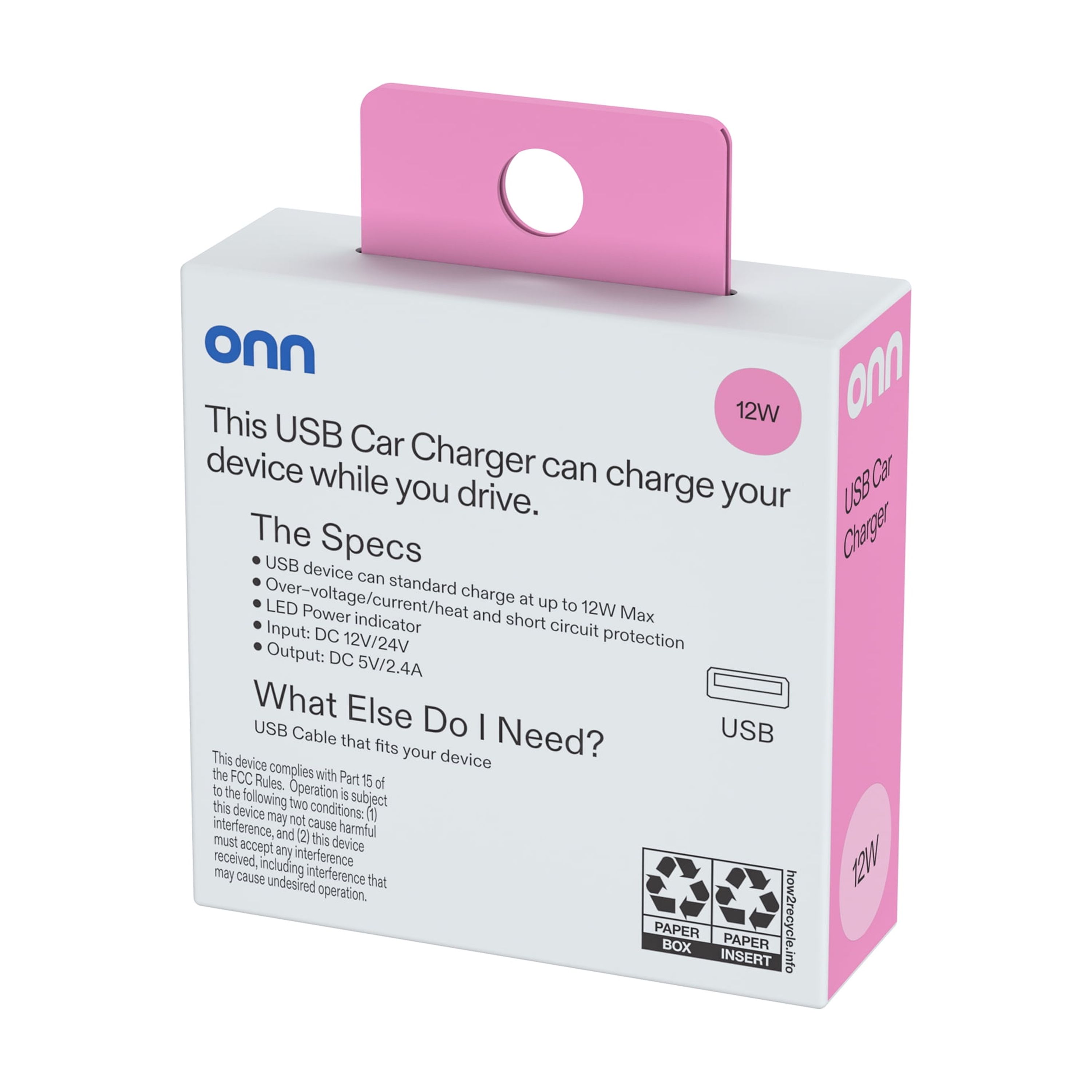 onn 12W USB-A Car Charger for Cigarette Lighter photo 7