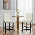 thumbnail image 2 of Costway Set of 2 25'' Kitchen Breakfast Chairs Nailhead Bar Stools Beige, 2 of 11