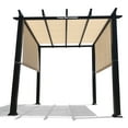 thumbnail image 3 of HDPE Breathable Pergola Replacement Cover Panel Canopy Shade Cover with Rod Pockets Beige 16' L x 9' W, 3 of 7