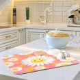 thumbnail image 6 of Dish Drying Mat Kitchen Pad Large Counter Absorbent Dish Mats Drainer Smiley Face on Orange Background, 6 of 8