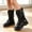 Black, variant on Girls Combat Boots Lace Up Side Zipper Breathable Mesh Lightweight Non-Slip Chunky Platform White,Size 32
