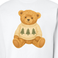 thumbnail image 3 of Inktastic Vintage Teddy Bear in Sweater with Christmas Trees Adult Sweatshirt, 3 of 4