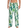 thumbnail image 2 of Picia Cactus 1 Mens Soft Woven Cotton Elastic Waistband Sleep Pajama Pant Lounge Sleep Pant With Pockets And Drawstring-Small, 2 of 9