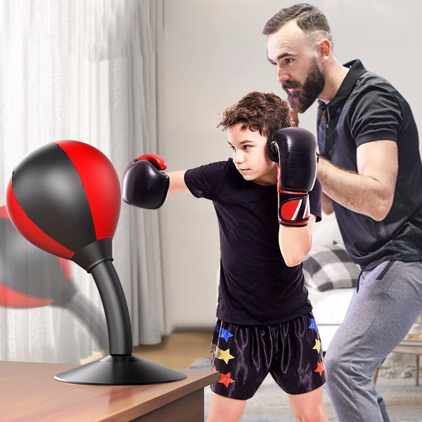 Hyasfey Desktop Punching Bag with Suction Cup Heavy Duty Stress Relief Boxing Speed Ball Kids Adults Reaction Speed Training Boxing Bag Home Office Desk Toy