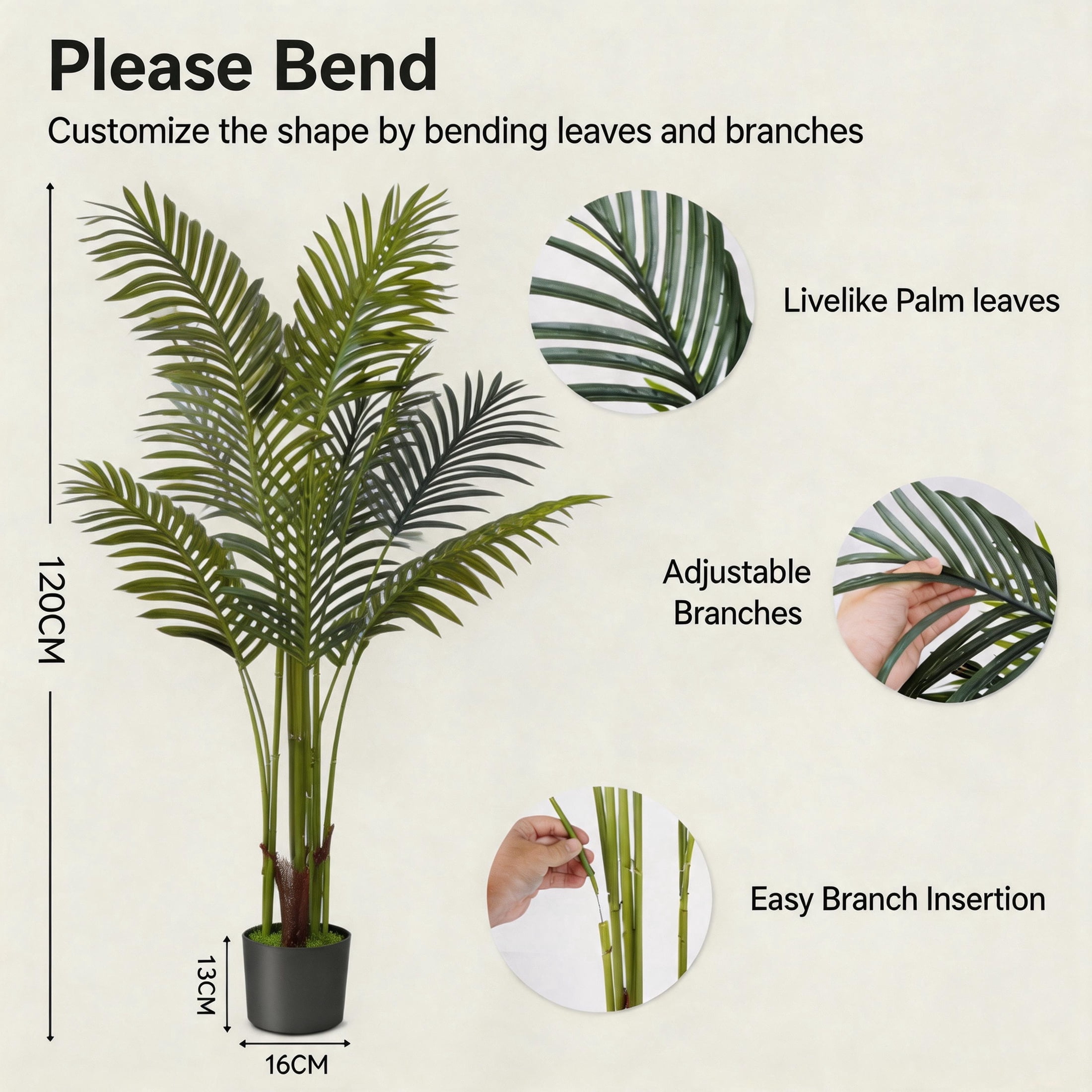 Artificial Plant Fake Tropical Tree for Indoor Outdoor Perfect Faux Plants for Home Garden Office Store