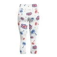 thumbnail image 5 of SCRAWLGOD Active Capris Leggings with 2 Pockets for Women Breathable Yoga Athletic Workout Cropped Leggings Squat Proof Comfy Yoga Pants for Exercise, Union Jack Palm Tree Spot White, XXL, 5 of 7