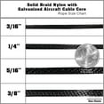 thumbnail image 3 of Golberg Braided Nylon Rope with Galvanized Wire Core - High Tensile Strength Cable Halyard for Flagpoles - 3/16 Inch x 100 Feet, 3 of 4
