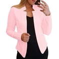 thumbnail image 1 of Ladies Workoffice Blazer Button Down Fashion Jacket Solid Color Fitted Suit Lapel Notched Elegant Cardigan Single Breasted Blouse Mid Length Leisure Outwear, 1 of 7