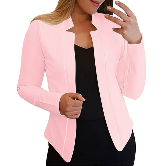 Kcodviy Women Casual Solid Long Dress Coats Women Wool Sleeve Open Front Notched Winter Coats Collar Suit Cardigan office Belted Trench Coat Women Ladies Jacket Daily Work Coat