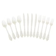 thumbnail image 4 of 12x / Set Cubiertos De Plástico Desechables Cubiertos De Cubiertos Tenedor De Cuchillos Blanco, 4 of 9