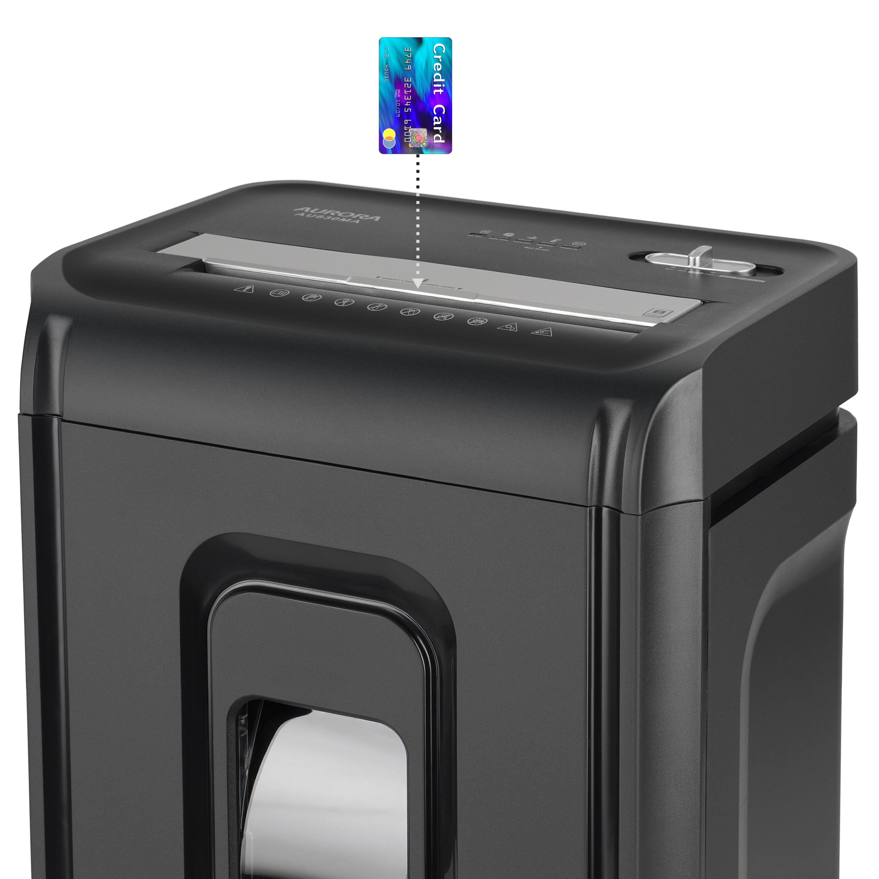 Aurora AU830MA High-Security 8-Sheet Micro-Cut Paper and Credit Card Shredder/ 20 Minutes/Security Level P-5