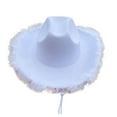 thumbnail image 2 of Celivon Hat With Feather Feather Brim Unisex Size Cowboy Hat With Feathers Party Play Dress Up Outfits Women, 2 of 4