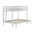 thumbnail image 3 of Now Furniture Wooden Twin over Full Bunk Bed for Kids, Textured White, 3 of 8