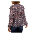 thumbnail image 2 of INC Womens Purple Ruffled Mock Neck Printed Long Sleeve Top Size: S, 2 of 2
