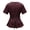 Coffee, variant on Womens Summer Tops Clear Round Collar Solid Color Short Sleeve Women'-shirt Lace Desire Casual T-shirt Top