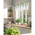 thumbnail image 3 of Green Eucalyptus Leave Valances for Windows Watercolor Retro Leaf Valance Rod Pocket Light Filtering Short Window Treatments Curtains for Kitchen Bathroom Living Room Bedroom, 1 Panel, 54 x 18 Inch, 3 of 7