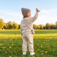 thumbnail image 6 of Toddler Boys Girls Sweatsuit 2 Piece Outfits Long Sleeve Crew Neck Sweatshirt and Sweatpants Fall Athletic Set for Girls,Beige,110, 6 of 7