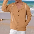 thumbnail image 3 of Mens Cotton Linen Long Sleeve Button Down Shirts with Pockets Casual Shirts Fashion Hoodies, 3 of 20
