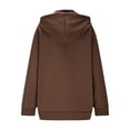 thumbnail image 4 of Admvng Womens Tops Loose Long Sleeve Solid Shirt Tops with Pocket Zip Stand Up Hoodie Blouse, Size S-2XL, 4 of 5