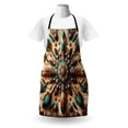 thumbnail image 3 of Rustic Apron, Ethnic Southwestern Style Grunge Boho Symmetric Design with Feathers, Unisex Kitchen Bib with Adjustable Neck for Cooking Gardening, Adult Size, Redwood and Dark Turquoise, by Ambesonne, 3 of 4