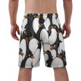 thumbnail image 3 of NICKSUN Men's Swim Trunks, Penguins Print Quick Dry Summer Board Beach Shorts with Mesh Lining and Pockets, 3 of 6