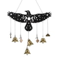 thumbnail image 5 of ZENGSS Raven Witch Bells Wall Hanging Witchy Moon Phase Decor Celestial Gothic Pagan Christmas Halloween Yule Savannah Winter Solstice Spiritual Protection Decor for Home Altar House Warming Gift-A, 5 of 9