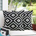 thumbnail image 1 of Rose Juego de 2 Fundas de Cojines Boho Impermeables para Exterior 18 x 18 Decorativas en Blanco y Negro para Exterior, 1 of 5