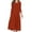 Orange, variant on Fall Casual Dress for Women Loose Fit 3/4 Sleeve Crew Neck Pleated A-line Mid Long T-shirt Dresses Plus Size (XL, Wine)
