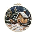 thumbnail image 2 of Nilvkv Christmas Embroidery Kit with Embroidery Hoop Easy Embroidery Kit for Beginners and Adults Winter Snowy Village Full Embroidery Hoop Kit with Needles, 2 of 6