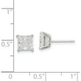 thumbnail image 4 of Sterling Silver 6mm Square Laser-Cut Cz Basket Set Stud Earrings (6 X 6) Made In United States qe7530, 4 of 5