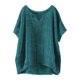 thumbnail image 3 of Talla grande Tops de tallas grandes,Camiseta de lino para mujer, manga corta, cuello en V, blusa informal transpirable, tejido de poliéster, para uso doméstico, sopatenor, 3 of 9