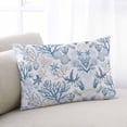 thumbnail image 2 of Coastal Coral Throw Pillow Cover 16 x 24 Inch Decorative Pillow Cover Vintage Ocean Blue Starfish Conch Nature Lumbar Pillowcase Seasonal Rectangle Cushion Case for Couch Sofa Bed Living Room, 2 of 7