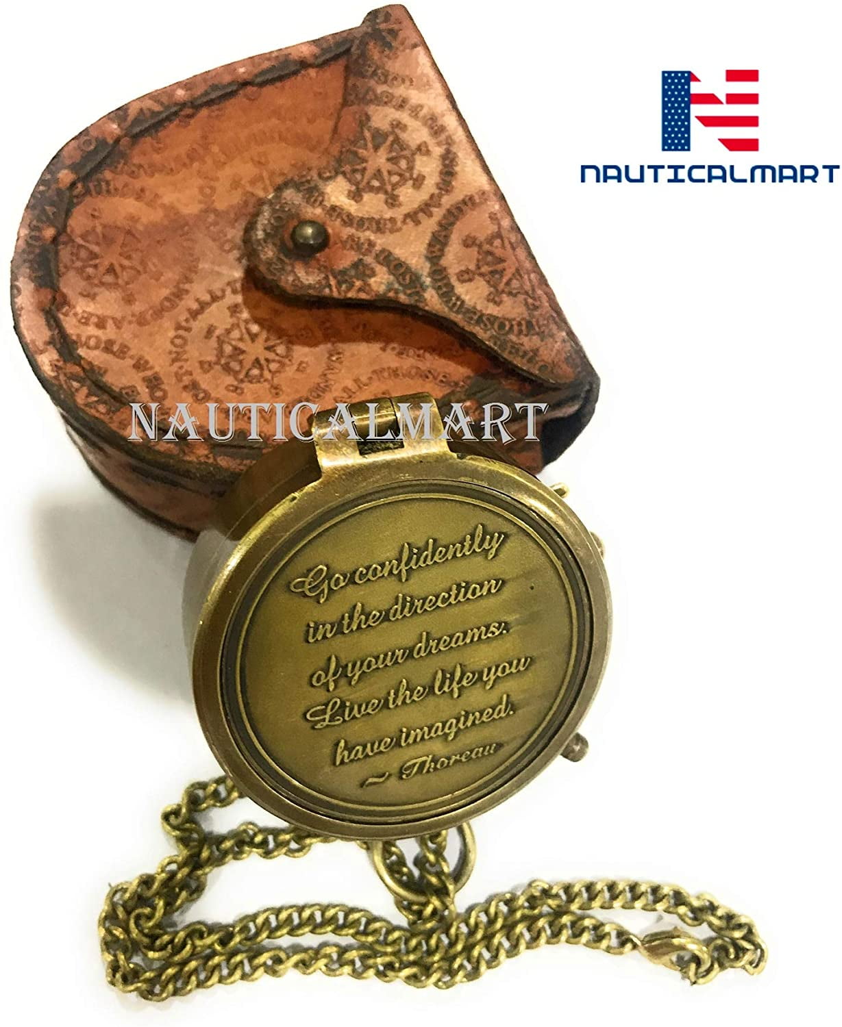 live compass direction on Nauticalmart Thoreau S Go Confidently Quote Engraved Compass Inspirational Quotes Engraved On A Brass Compass Walmart Com Walmart Com