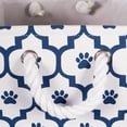 thumbnail image 3 of Small Rectangle Pet Toy and Accessory Storage Bin, 14x8x9", Collapsible Organizer Storage Basket for Home Decor, Pet Toy, Blankets, Leashes and Food-Navy Lattice Paw Print, 3 of 6