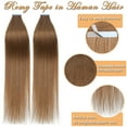 thumbnail image 3 of SEGO Blonde Tape in Hair Extensions 100% Real Remy Human Hair Long Straight Silky Thick Hair Gold Hair Acessories Black/Pink/Purple/Red Hair, 3 of 9