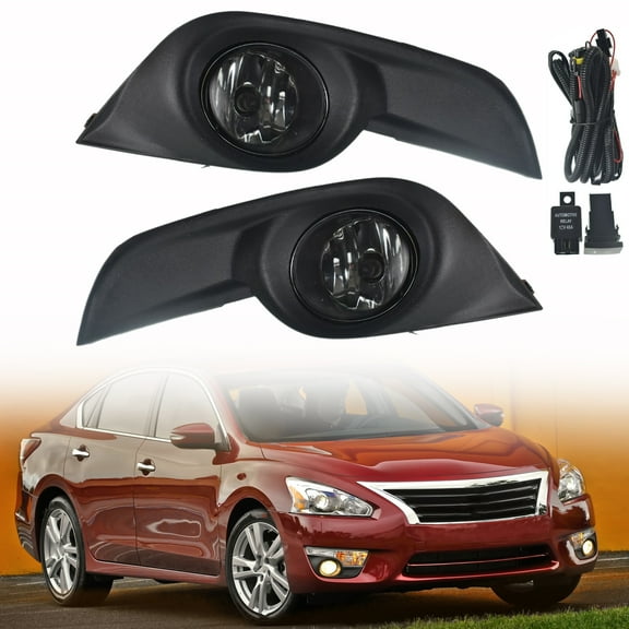 munirater 2Pcs Fog Lights Assembly with Bulbs and Switch Wiring Kit Replacement for for 2013-2015 Altima Sedan 4-door